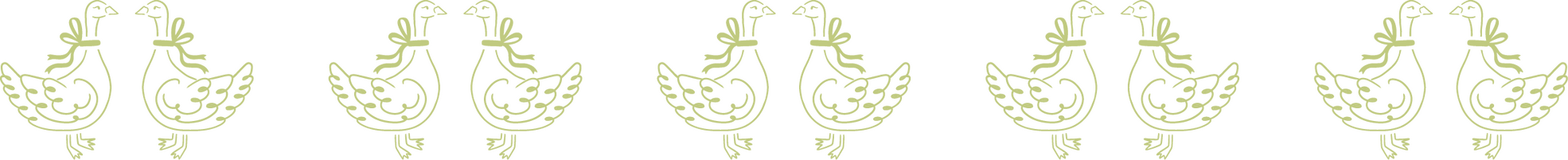 Illustrated geese in a row – decorative divider from Meadow Lane Tiles